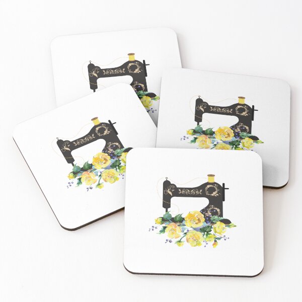 Item preview, Yellow Floral Vintage Sewing Machine designed and sold by Harkins-House.