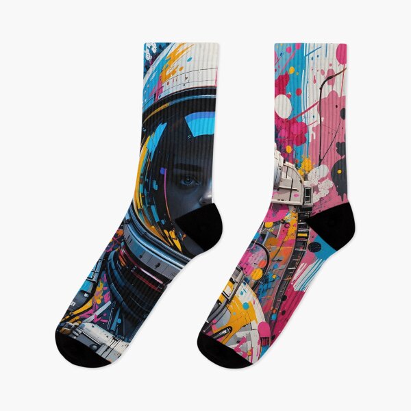 Item preview, Cosmic Drippin' - Astronaut in Graffiti Space Gear designed and sold by BrushRushX.