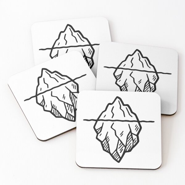 Item preview, Minimalist Iceberg Illustration – Hidden Depths Concept Line Art designed and sold by Greemo03.