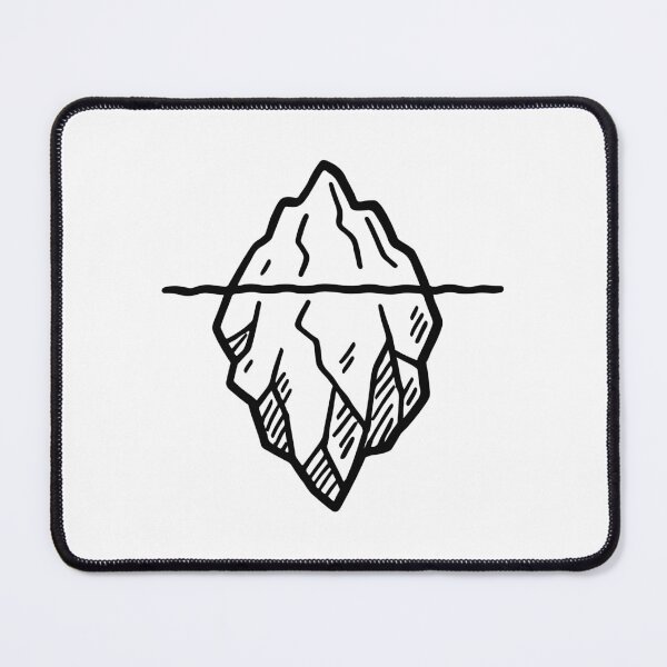 Item preview, Minimalist Iceberg Illustration – Hidden Depths Concept Line Art designed and sold by Greemo03.