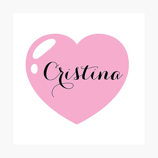 Item preview, Cristina Name with Pink Heart  designed and sold by Artbymonika.