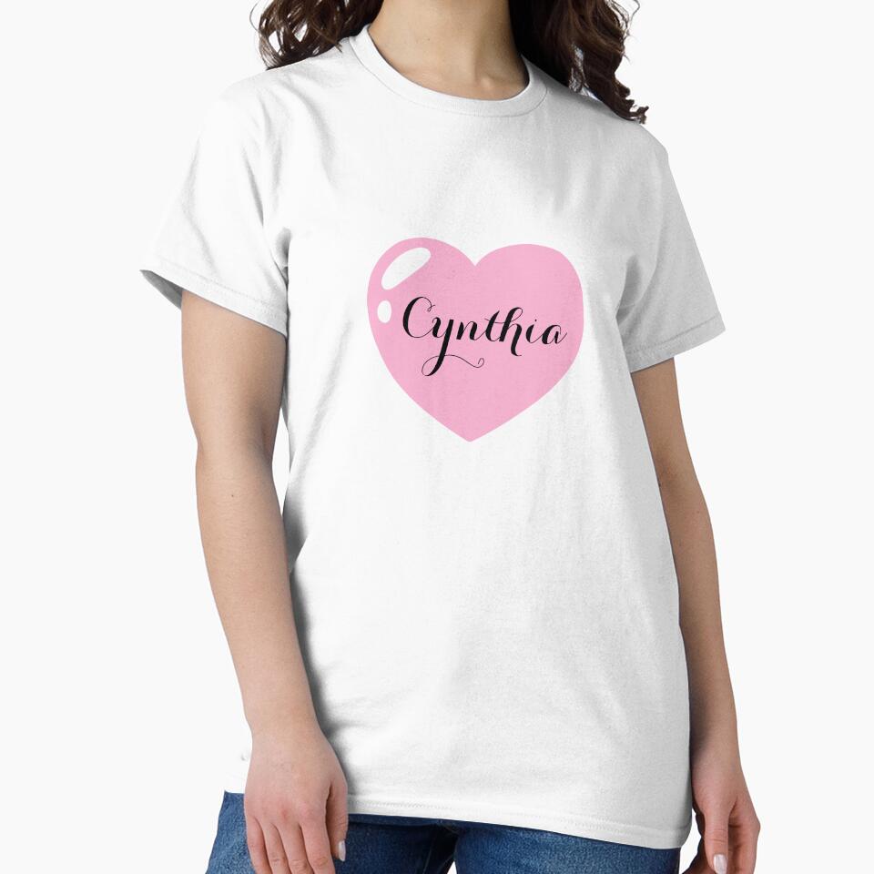 Cynthia Name With Pink Heart Classic T-Shirt Beatrix Design