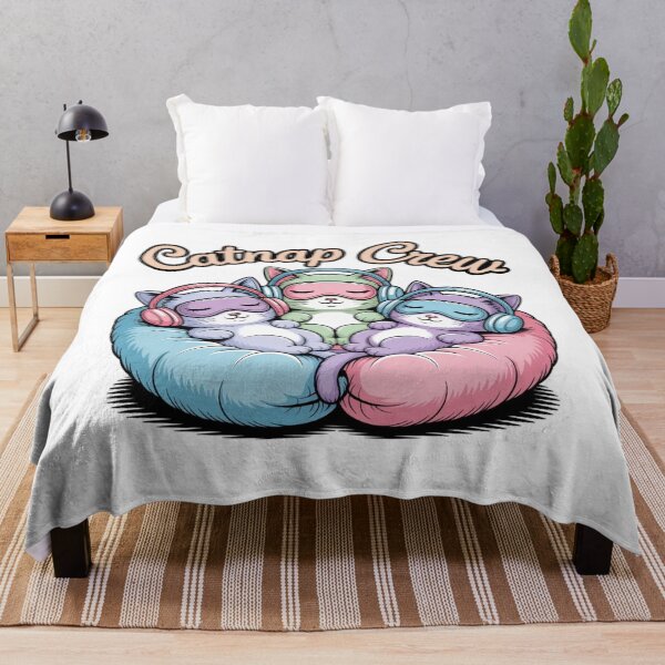 Item preview, three pastel cartoon cats with text 'Catnap Crew' designed and sold by Nimkaew.
