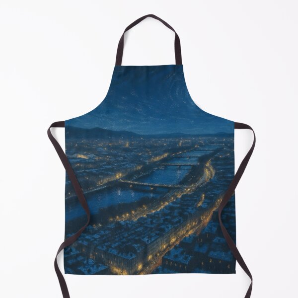 Item preview, Van Gogh Style Lyon Night Skyline Art Print designed and sold by Tinylegends.