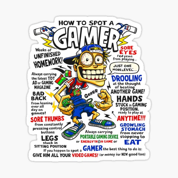 Item preview, How to Spot a Gamer" Funny Cartoon T-Shirt Design designed and sold by Artistry Tee Co.