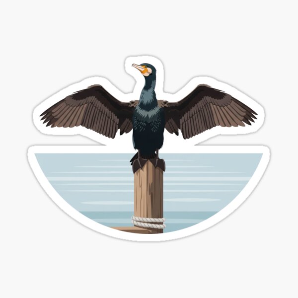 Item preview, The Cormorant - Minimalist Seabird Art designed and sold by TheArtEngineer.