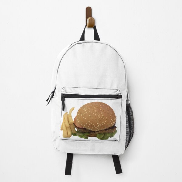 Item preview, Isolated hamburger and French fries on a white background, Pork hamburger with sauce and cheese is in a thick soft bread with a delicious white sesame on white background designed and sold by pipikijung.