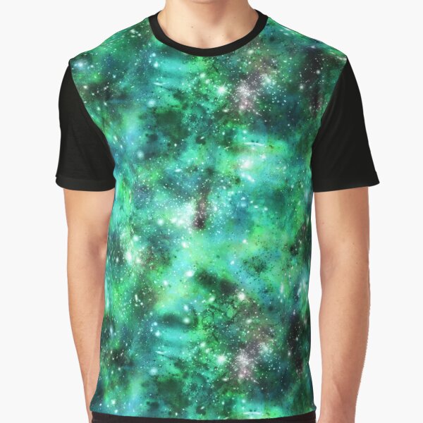 Galaxy - Black, Blue, Green Graphic T-Shirt