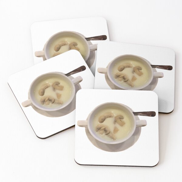 Item preview, bowl of soup with mushrooms and cream on isolated white background designed and sold by pipikijung.