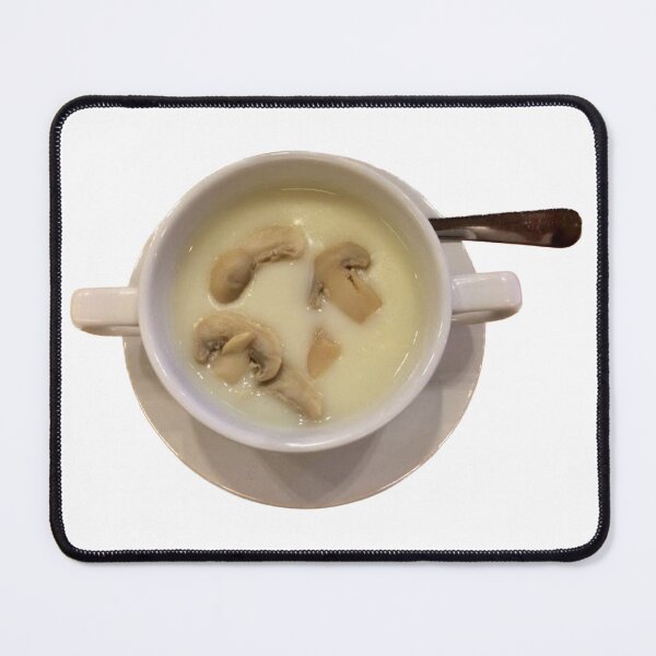 Item preview, bowl of soup with mushrooms and cream on isolated white background designed and sold by pipikijung.