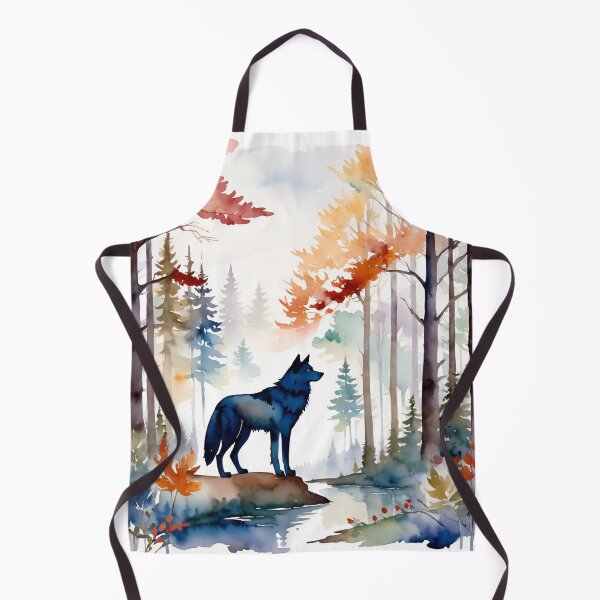 Artikelvorschau, Cottagecore Wolf im Wald Wassermalerei entworfen und verkauft von Moonde04.