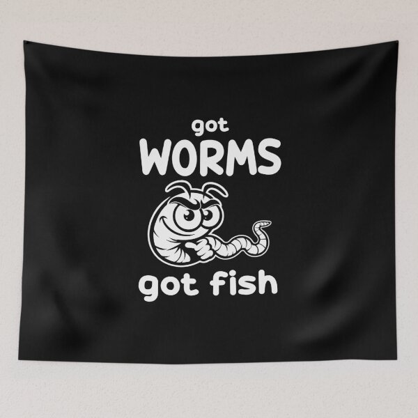 Item preview, Got Worms Got Fish – Funny fishing worm design designed and sold by RetroMaritalArt.