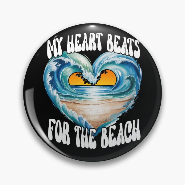 Item preview, My Heart Beats for the Beach – Summer Ocean Sunset Heart Waves Design designed and sold by Dantin.