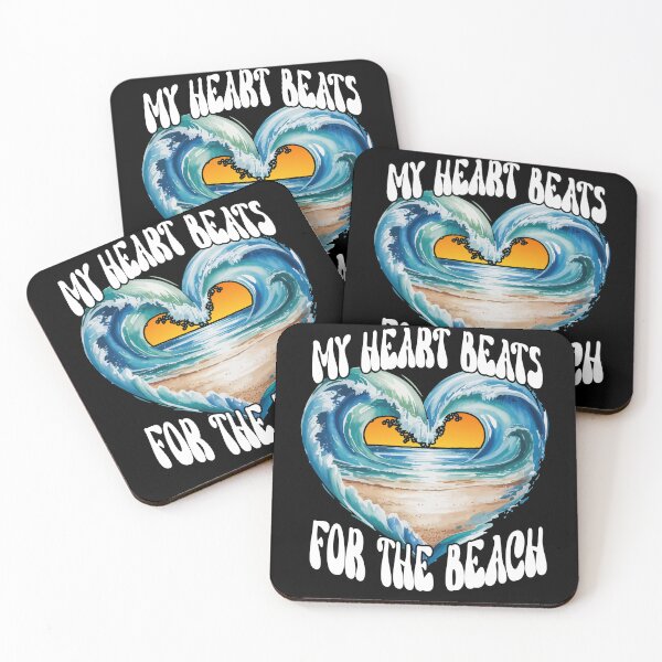 Item preview, My Heart Beats for the Beach – Summer Ocean Sunset Heart Waves Design designed and sold by Dantin.