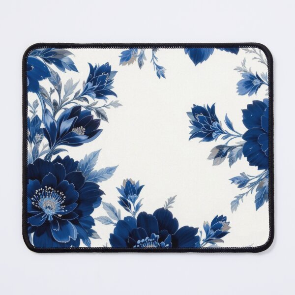 Item preview, Modern Blue Floral Pattern on Clean White Background designed and sold by semenol.