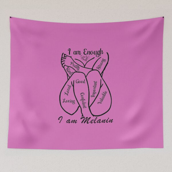 Item preview, I Am Enough, I Am Melanin – Empowerment Afro Art designed and sold by The Melanic.