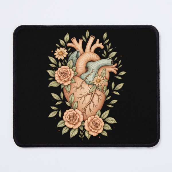 Item preview, Anantomy Heart watercolor, roses floral human heart illustration art, flowers, roses, butterflies and floral anatomy art designed and sold by Collagedream.