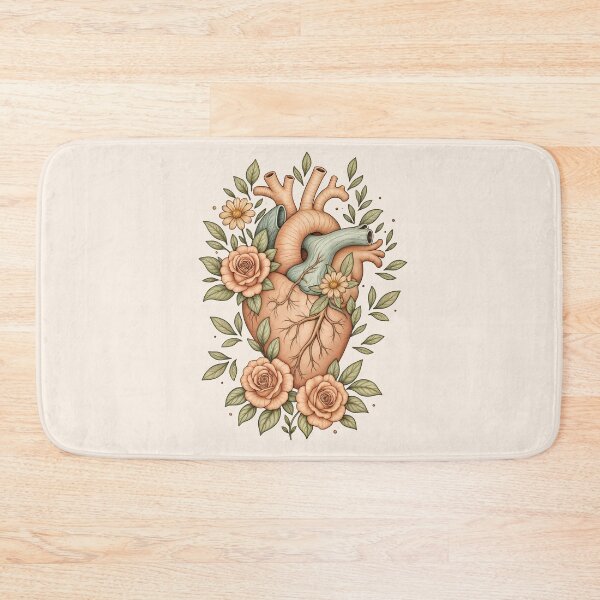 Item preview,  Anantomy Heart watercolor, roses floral human heart illustration art, flowers, roses, butterflies and floral anatomy art designed and sold by Collagedream.