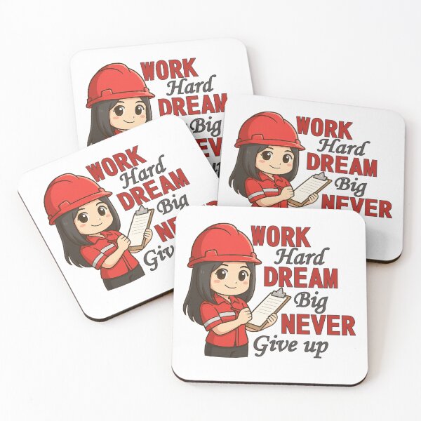 Item preview, Work Hard Dream Big – Motivational Chibi Girl with Helmet designed and sold by rochmate.