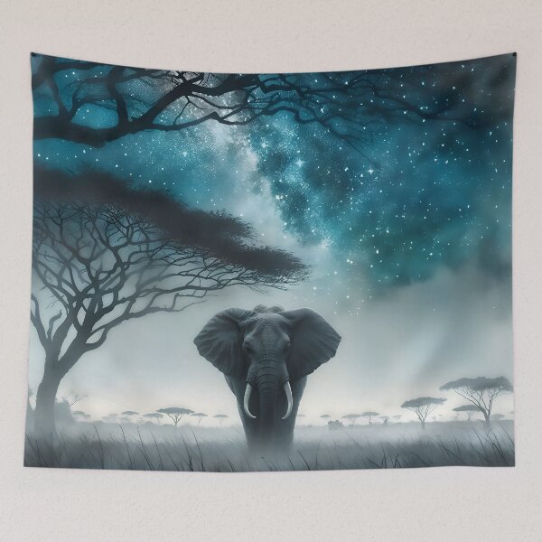 Item preview, Elephant Beneath Acacias designed and sold by RubisLeaf.