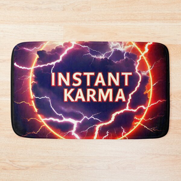 Item preview, Motivational Spiritual Of a red fire  lightning storm with the big phrase "INSTANT KARMA!" in the centre Inside a circle. designed and sold by Giulivo Store Graphic.