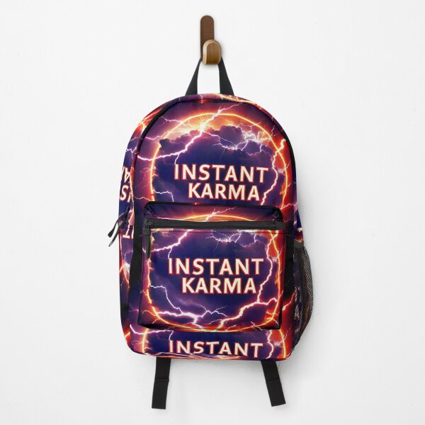 Item preview, Motivational Spiritual Of a red fire lightning storm with the big phrase "INSTANT KARMA!" in the centre Inside a circle. designed and sold by Giulivo Store Graphic.