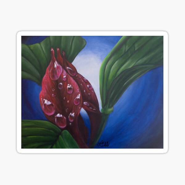 Item preview, Red Trillium After Rain designed and sold by Honeybee-Design.