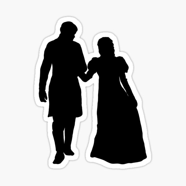 Aperçu de l'œuvre Silhouette de couple des années 1800 créée et vendue par Starlightsbrush.