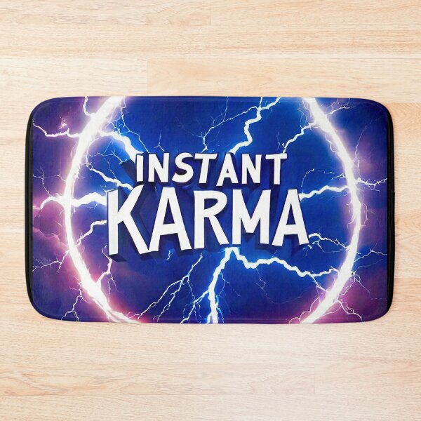 Item preview, Inspirational Spiritual Of a blue fire  lightning storm with the big phrase "INSTANT KARMA!" in the centre Inside a circle. designed and sold by Giulivo Store Graphic.