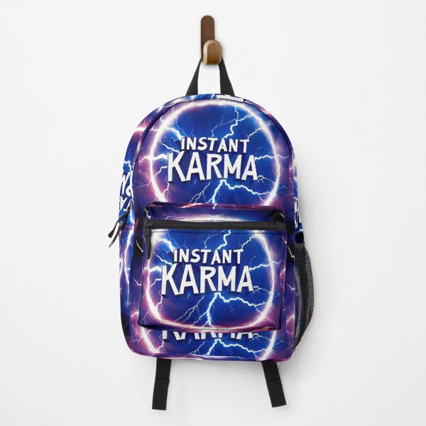 Item preview, Inspirational Spiritual Of a blue fire lightning storm with the big phrase "INSTANT KARMA!" in the centre Inside a circle. designed and sold by Giulivo Store Graphic.
