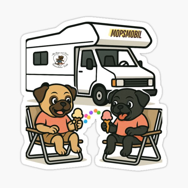Item preview, With Pug and Heart – Summer, Ice Cream & Freedom designed and sold by MitMopsundHerz Rosinchens_Welt.