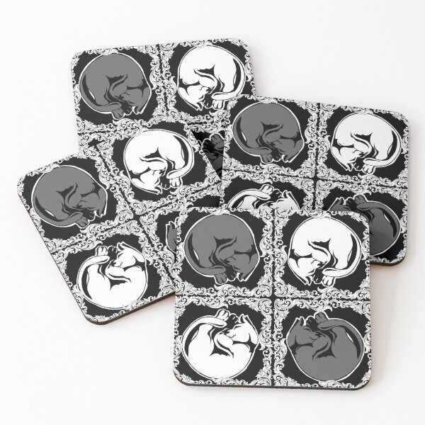 Item preview, Framed Pattern - Sleeping Cats, Black & White designed and sold by AstralRavens.