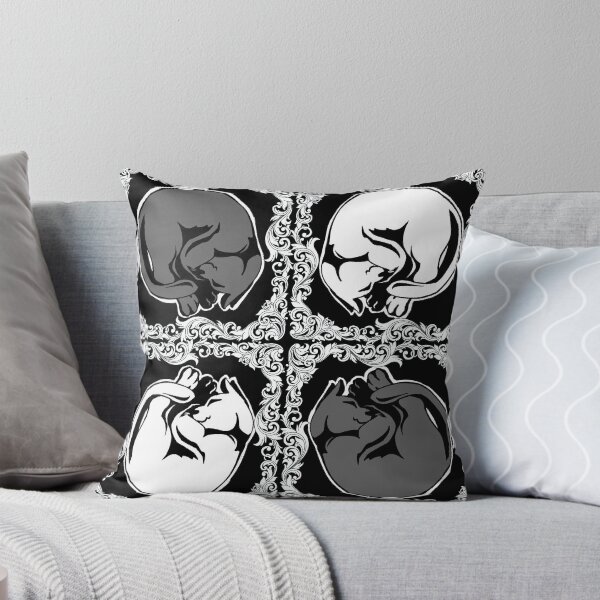Item preview, Framed Pattern - Sleeping Cats, Black & White designed and sold by AstralRavens.
