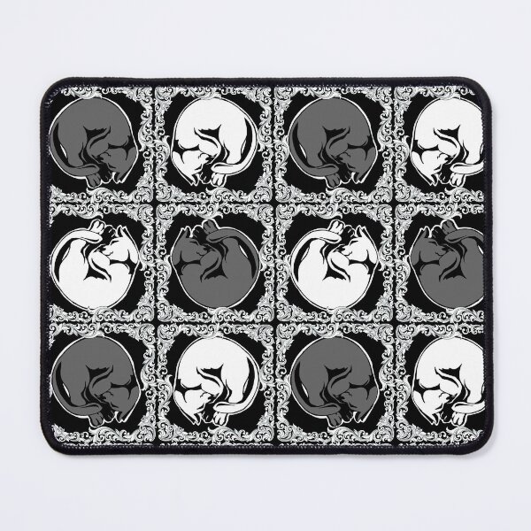 Item preview, Framed Pattern - Sleeping Cats, Black & White designed and sold by AstralRavens.