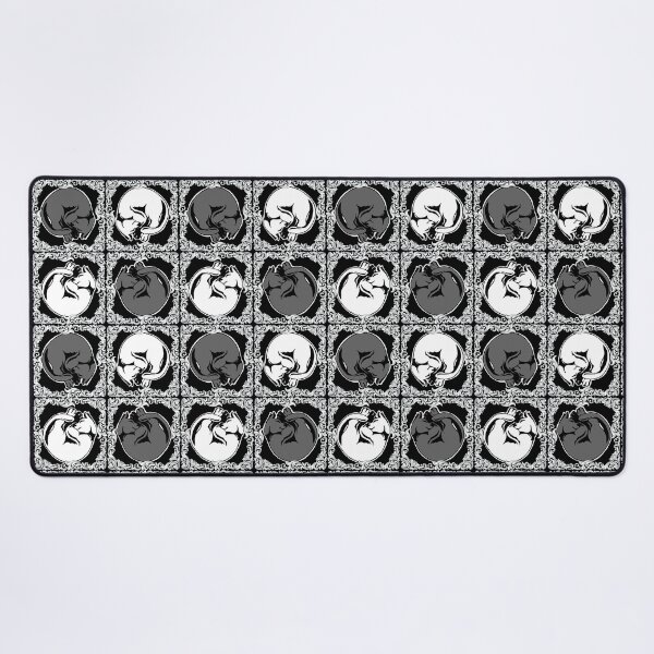 Item preview, Framed Pattern - Sleeping Cats, Black & White designed and sold by AstralRavens.