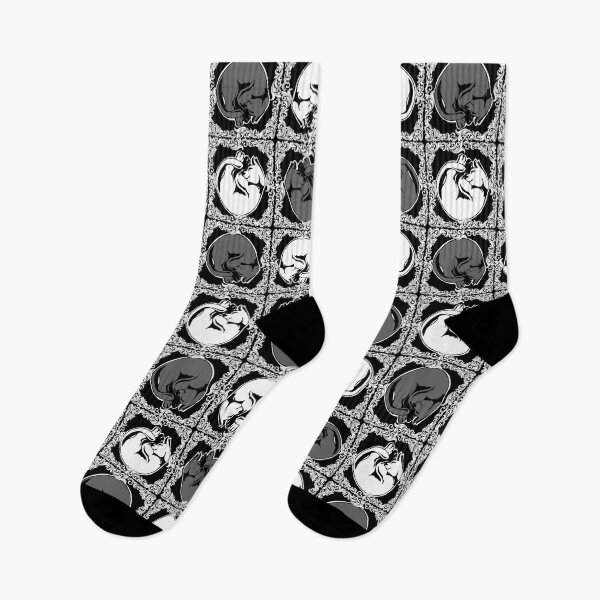 Item preview, Framed Pattern - Sleeping Cats, Black & White designed and sold by AstralRavens.