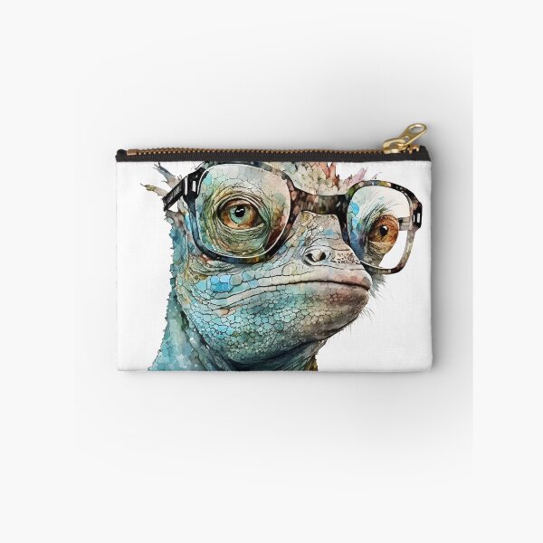Item preview, Cool Lizard with Glasses – Watercolor Reptile Art for Animal Lovers designed and sold by ThePrintForge.
