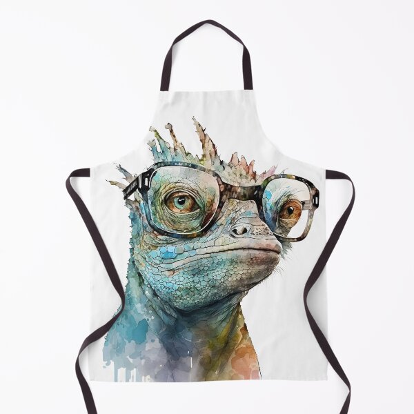 Item preview, Cool Lizard with Glasses – Watercolor Reptile Art for Animal Lovers designed and sold by ThePrintForge.