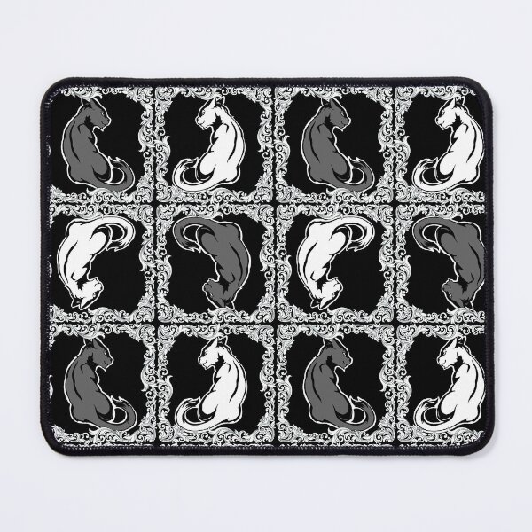 Item preview, Framed Pattern - Sitting Cats, Black & White designed and sold by AstralRavens.