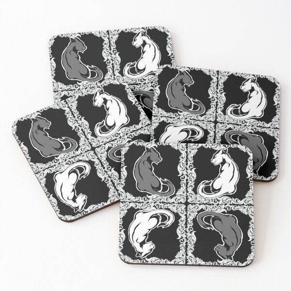Item preview, Framed Pattern - Sitting Cats, Black & White designed and sold by AstralRavens.