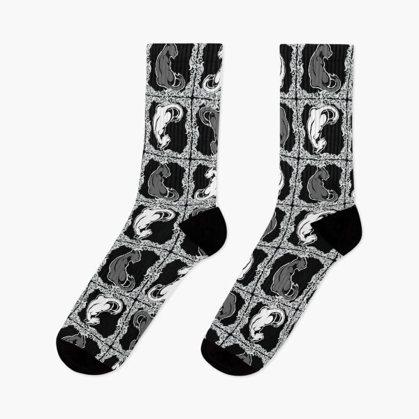 Item preview, Framed Pattern - Sitting Cats, Black & White designed and sold by AstralRavens.