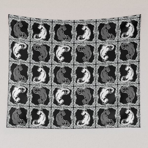 Item preview, Framed Pattern - Sitting Cats, Black & White designed and sold by AstralRavens.