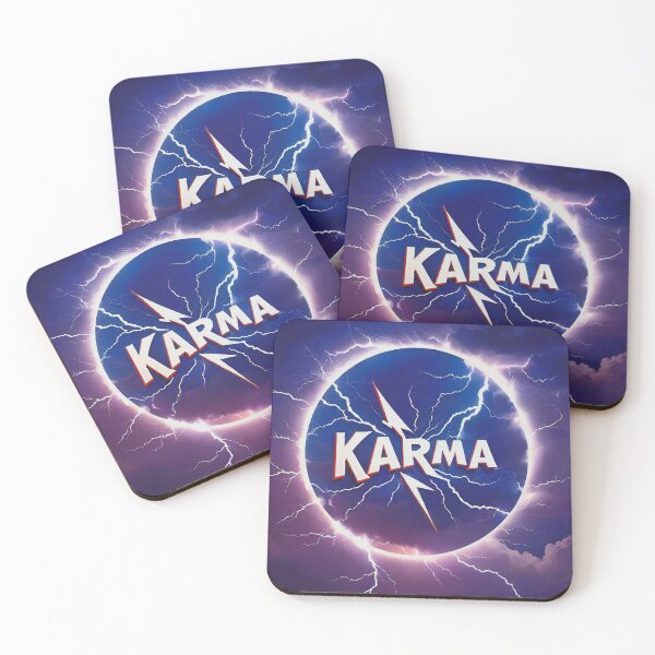 Item preview, Inspirational Spiritual Of a blue fire  lightning storm with the big phrase "KARMA!" in the centre Inside a circle. designed and sold by Giulivo Store Graphic.