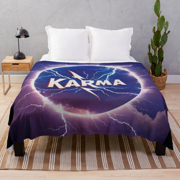 Item preview, Inspirational Spiritual Of a blue fire lightning storm with the big phrase "KARMA!" in the centre Inside a circle. designed and sold by Giulivo Store Graphic.