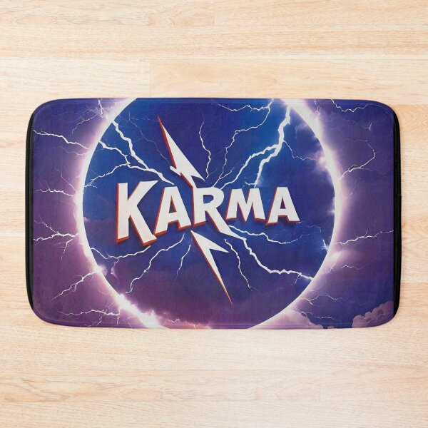 Item preview, Inspirational Spiritual Of a blue fire  lightning storm with the big phrase "KARMA!" in the centre Inside a circle. designed and sold by Giulivo Store Graphic.