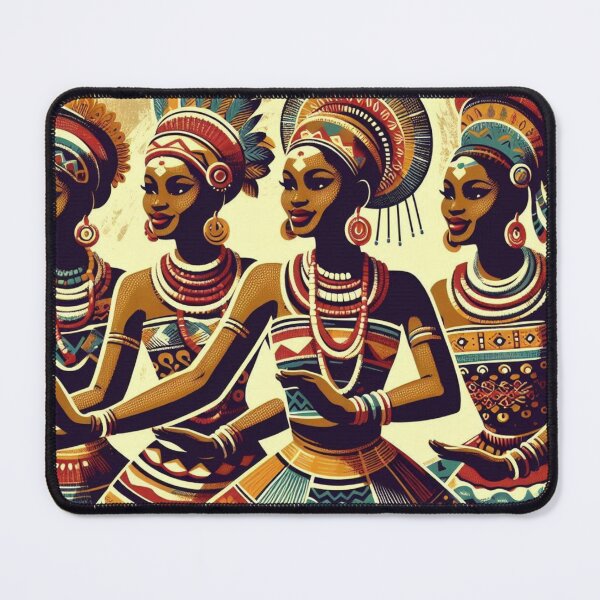 Item preview, Igbo Traditional Dancers in Retro Colors designed and sold by PrintAfricanArt.