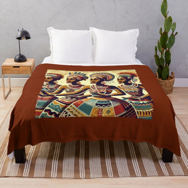 Item preview, Igbo Traditional Dancers in Retro Colors designed and sold by PrintAfricanArt.