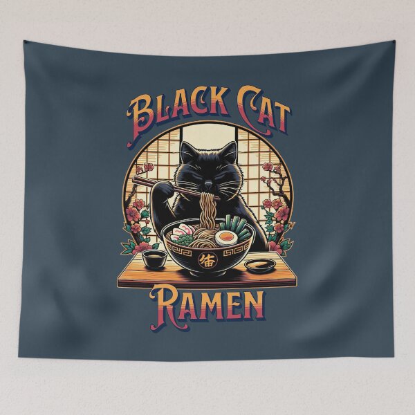 Item preview, Black Cat Ramen designed and sold by Moxie Merch Design Studio.