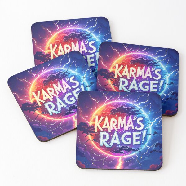 Item preview, Inspirational Spiritual Of a multicolor fire  lightning storm with the big phrase "KARMA'S RAGE!" in the centre Inside a circle. designed and sold by Giulivo Store Graphic.