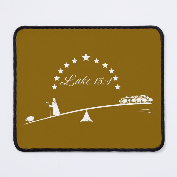 Item preview, minimal christian white design | parable of the lost sheep -luke 15 4- bible-The shepherd leaves the 99 sheeps and searches high and low for the lost sheep designed and sold by ZechJohnRB.